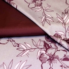 Ткань курточная - Dewspo - цветы, бордо, Ткань курточная - Dewspo - т. бордовый фото
