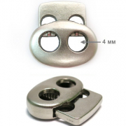 Фиксатор для шнура 2-4 мм - матовый серебро фото