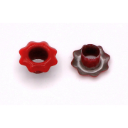 Люверсы металлические - красный, цветок - 11 мм фото