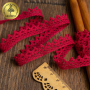 Кружево вязаное - бордовый, 10 мм фото