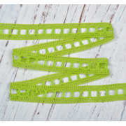Кружево вязаное - салатовый, 17 мм фото