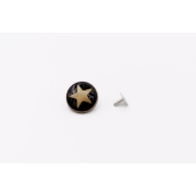Пуговица джинсовая - звезда, черная эмаль, латунь фото