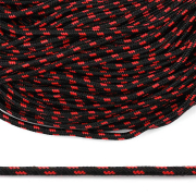 Шнур круглый полипропиленовый - черный/красный фото