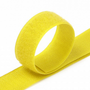 Контактная лента липучка - желтая фото
