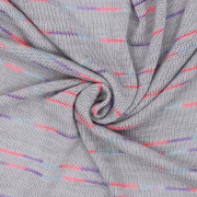 Джерси с рисунком - цветные полоски на сером, вискоза фото