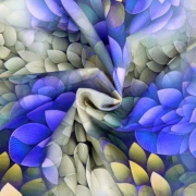 Поплин - 3D, фиолетовые цветы фото