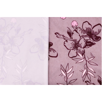 Ткань курточная - Dewspo - цветы, бордо - превью №3