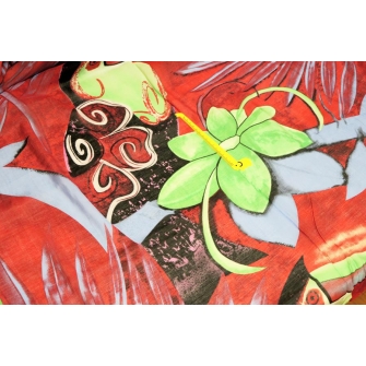 Плательная с рисунком - акварель. цветы на красном - превью №4