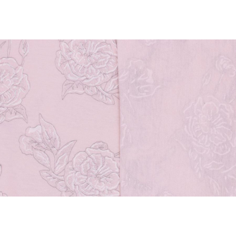 Кулирка с рисунком - цветы на бледно-розовом - превью №2