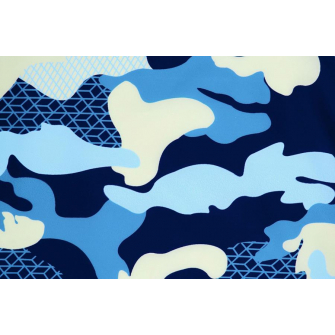 Ткань курточная - Dewspo - синий камуфляж - превью №3