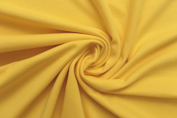 Интерлок однотонный - желтый (брак: дырка) фото