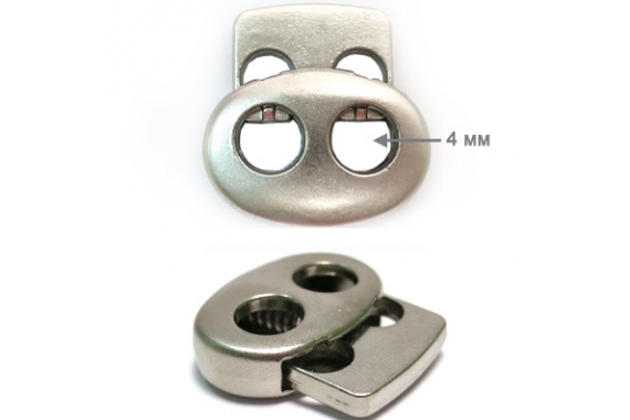 Фиксатор для шнура 2-4 мм - матовый серебро фото