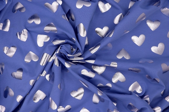Кулирка с рисунком - сердечки на голубом фото