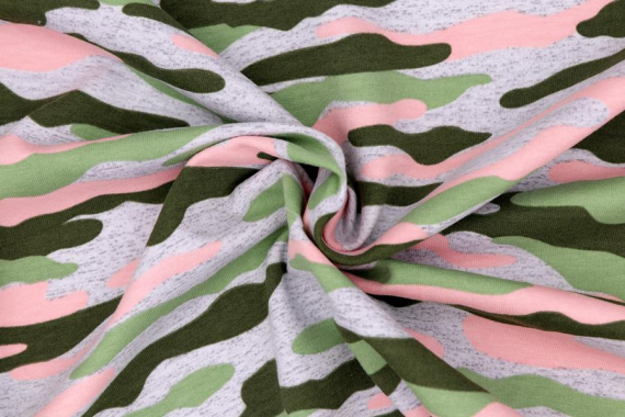 Футер – камуфляж (оттенки зеленого и розового) фото