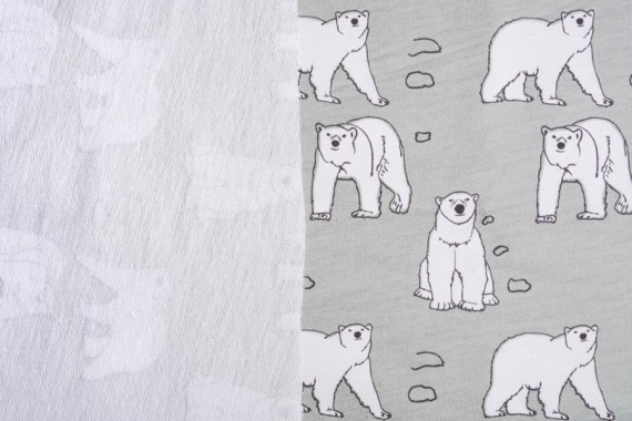 Футер с рисунком - белые медведи (брак: срезана середина) - фото №3