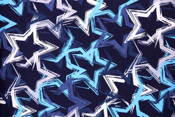 Футер с рисунком - звезды, синий (брак: дырки) - фото №3