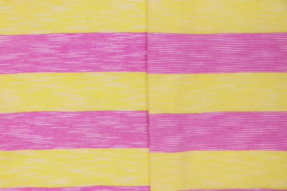 Джерси с рисунком - желто-розовый, полоса - фото №2