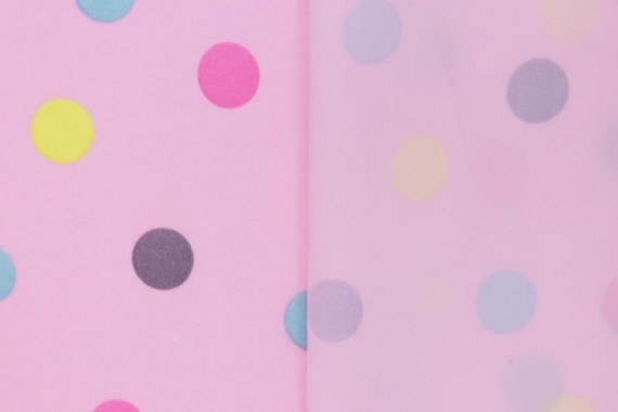 Ткань курточная - Dewspo - цветной горох, розовый - фото №3