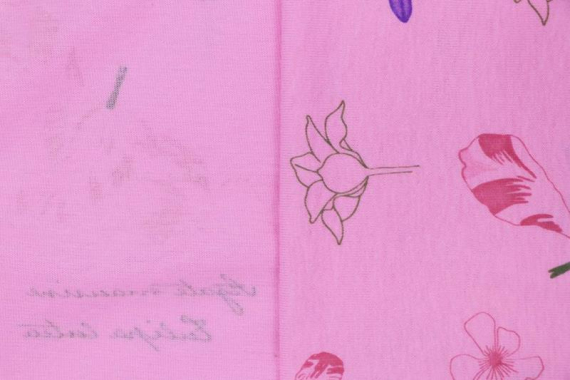 Кулирка с рисунком - цветы на розовом - фото №2