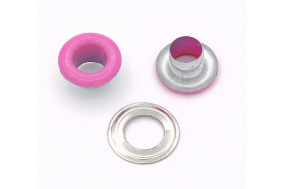 Люверсы металлические - розовые - 8 мм фото