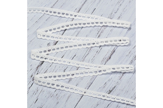 Кружево вязаное - белый, 8 мм фото