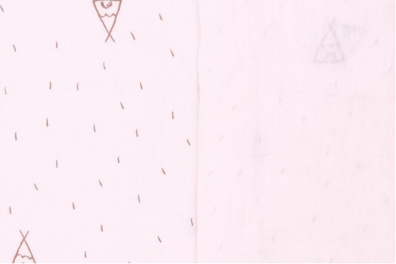 Муслин двухслойный - вигвамы на бледно-розовом - фото №2