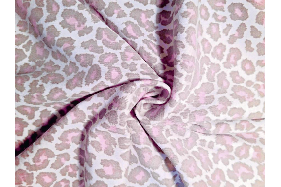 Интерлок рисунком - леопард розовый фото
