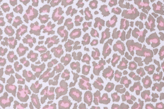 Интерлок рисунком - леопард розовый - фото №3