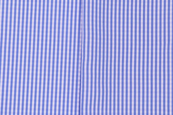 Поплин - клетка синий/белый, сорочечная - фото №2