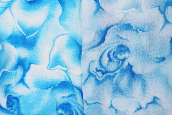 Штапель - голубые розы - фото №2