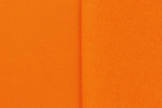 Футер 3х-нитка, начес - оранжевый - фото №2
