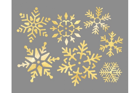 Термотрансфер - снежинки, золото фото