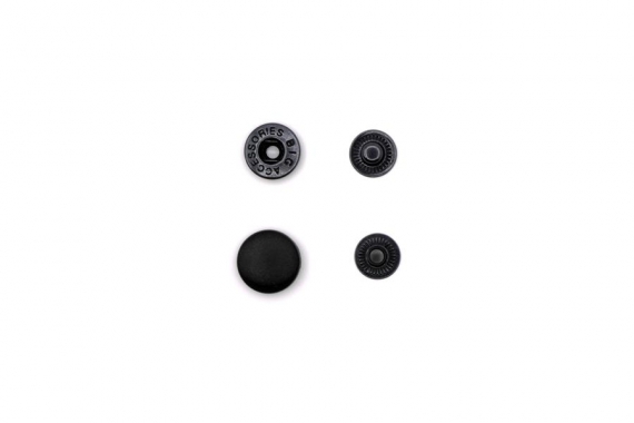 Кнопка Альфа - черный, пластик, 15 мм фото