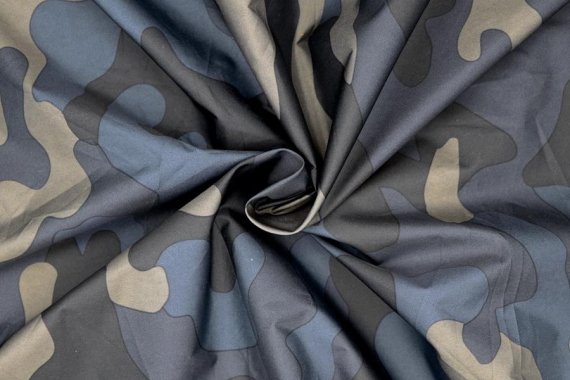Плащевая ткань - Николь - синий камуфляж фото