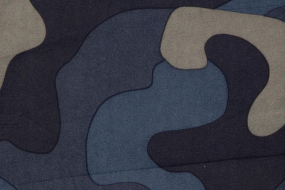 Плащевая ткань - Николь - синий камуфляж - фото №3