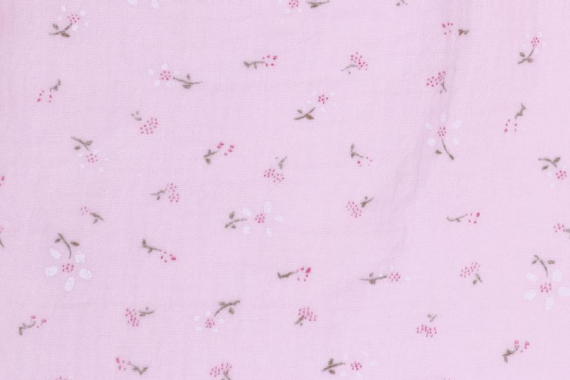 Муслин - цветы на розовом - фото №3