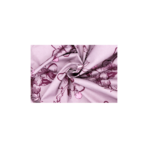 Превью Ткань курточная - Dewspo - цветы, бордо