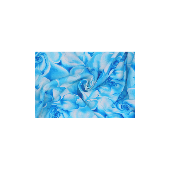 Превью Штапель - голубые розы