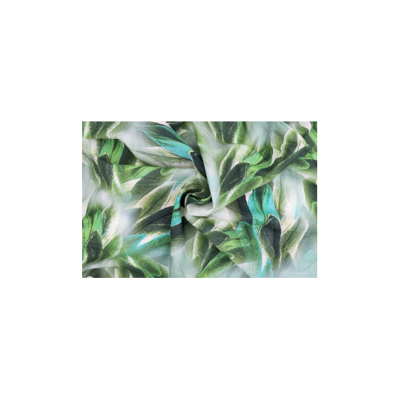 Превью Поплин - 3D, зеленые листья